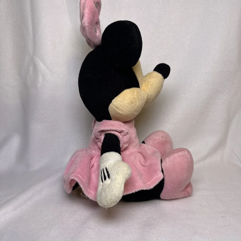 Disney Baby Minnie Mouse Plush Doll Rattle Baby‎ Infant Toy Polka Dot Ribbon 15